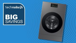 Samsung washing machine with TechRadar Big Savings graphic