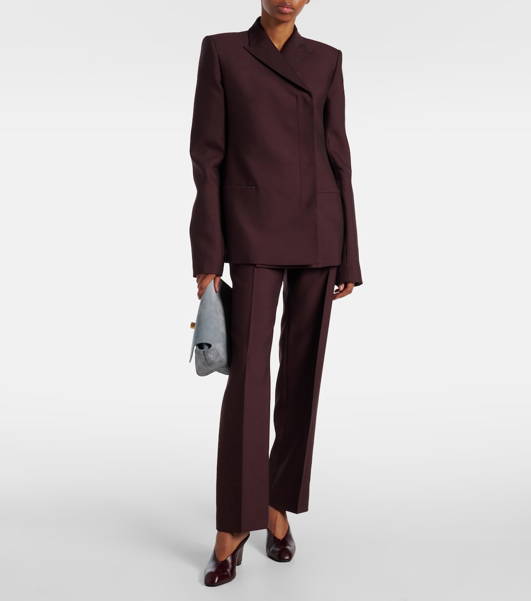 Callen Wool and Silk Straight Pants
