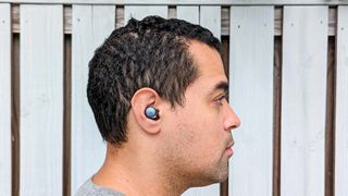 Anker Soundcore Space A40 worn by reviewer Alex Bracetti
