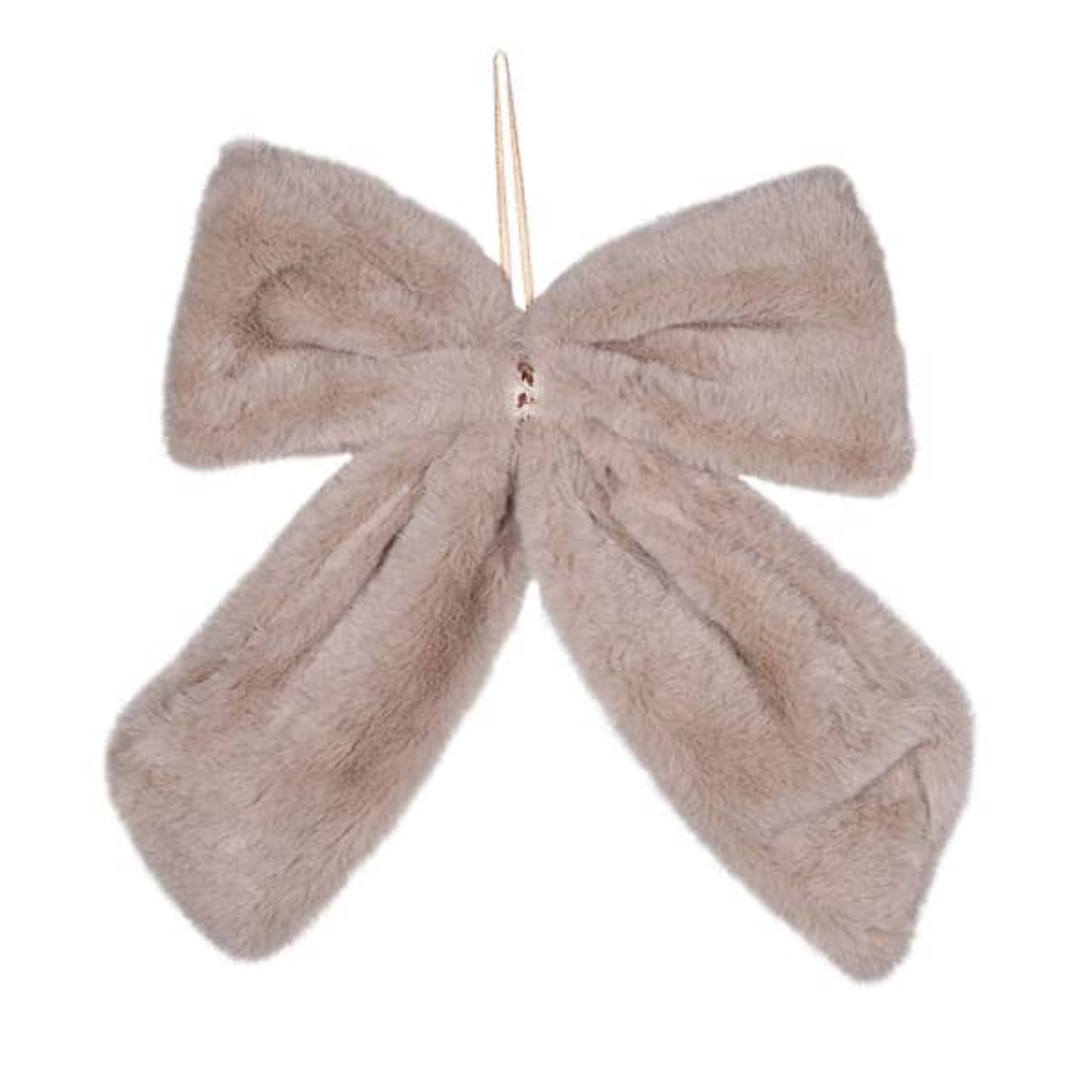 Rowen Beige Fluffy Decorative Bow