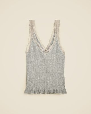 Lace-Trim Sweater-Tank in Tencel™ Lyocell Blend