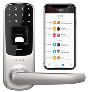 Ultraloq UL3 BT Bluetooth Enabled Fingerprint and Touchscreen Smart Lock (Satin Nickel) | 5-in-1 Keyless Entry | Secure Finger ID | Anti-peep Code | Works with iOS and Android | Match Home Aesthetics