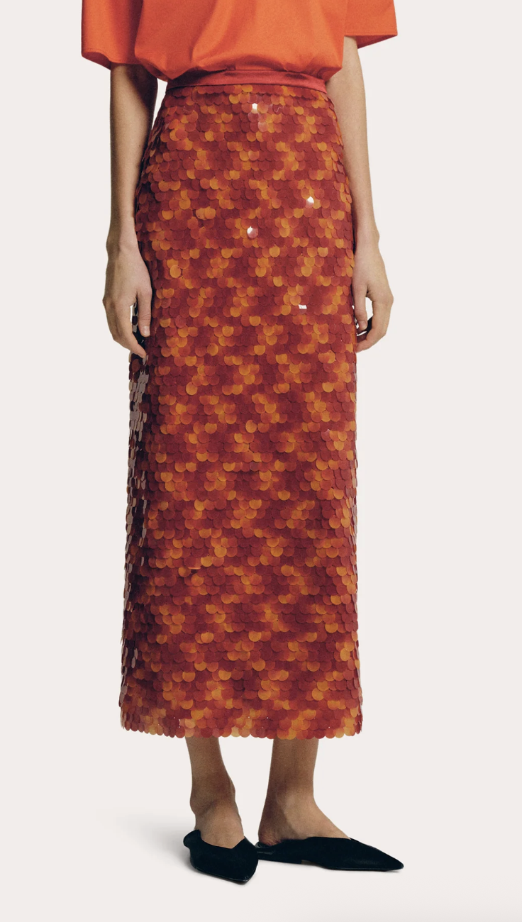 Sev, Paillette-Embellished Midi Skirt