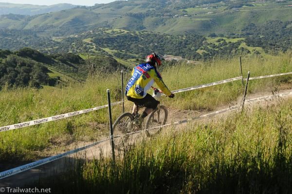Melissa Buhl (KHS) on one of the flatter sections of track