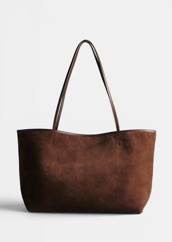 Sezane suede brown tote