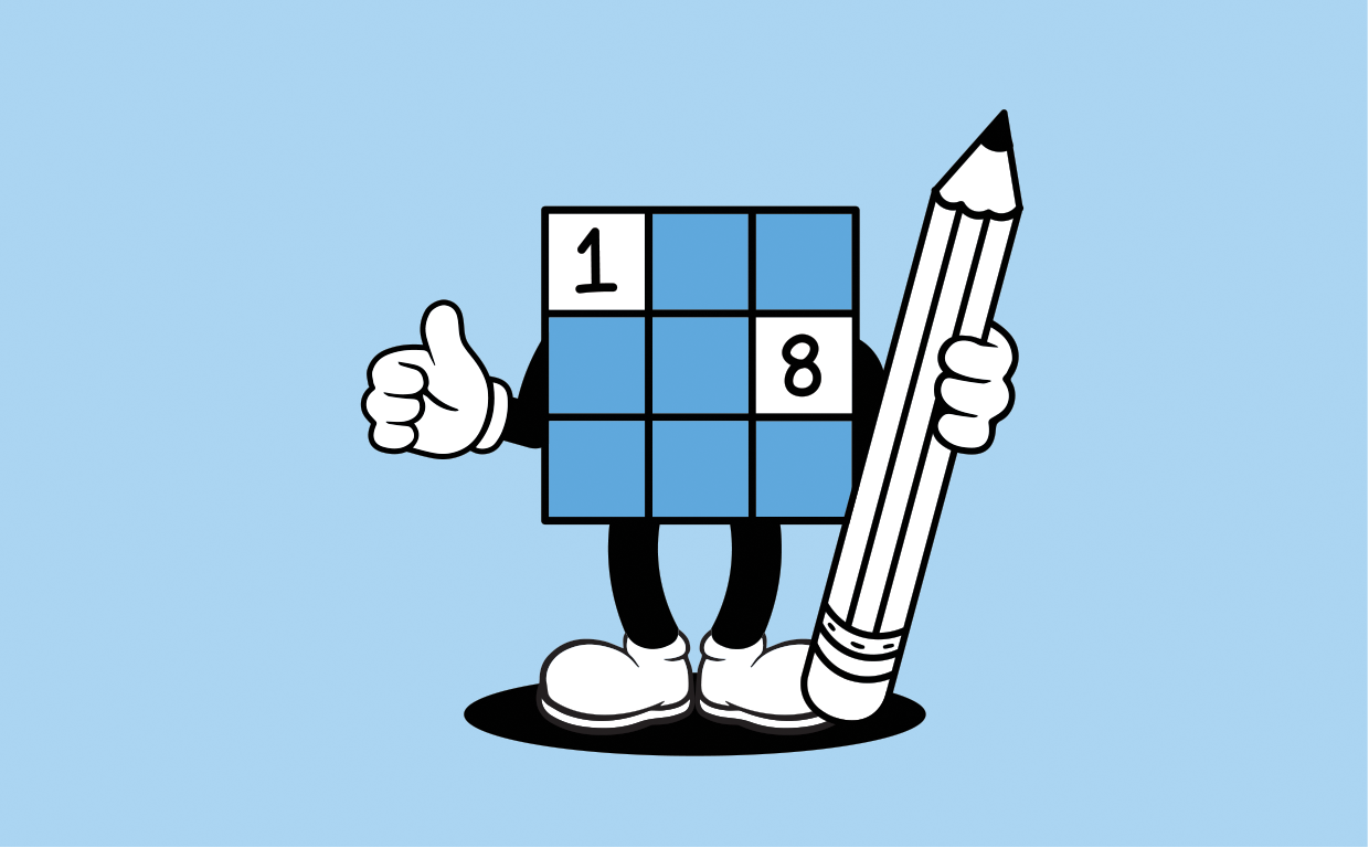 Illustration of an animated Hard Sudoku puzzle board