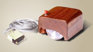 The first computer mouse, invented in 1963 by Douglas C. Engelbart