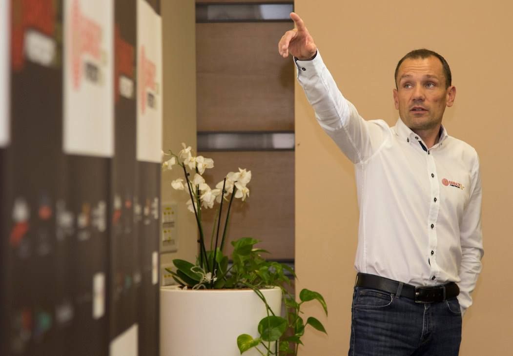 Assistant sport director Vladimir Miholjevic during the briefing with athletes and staff