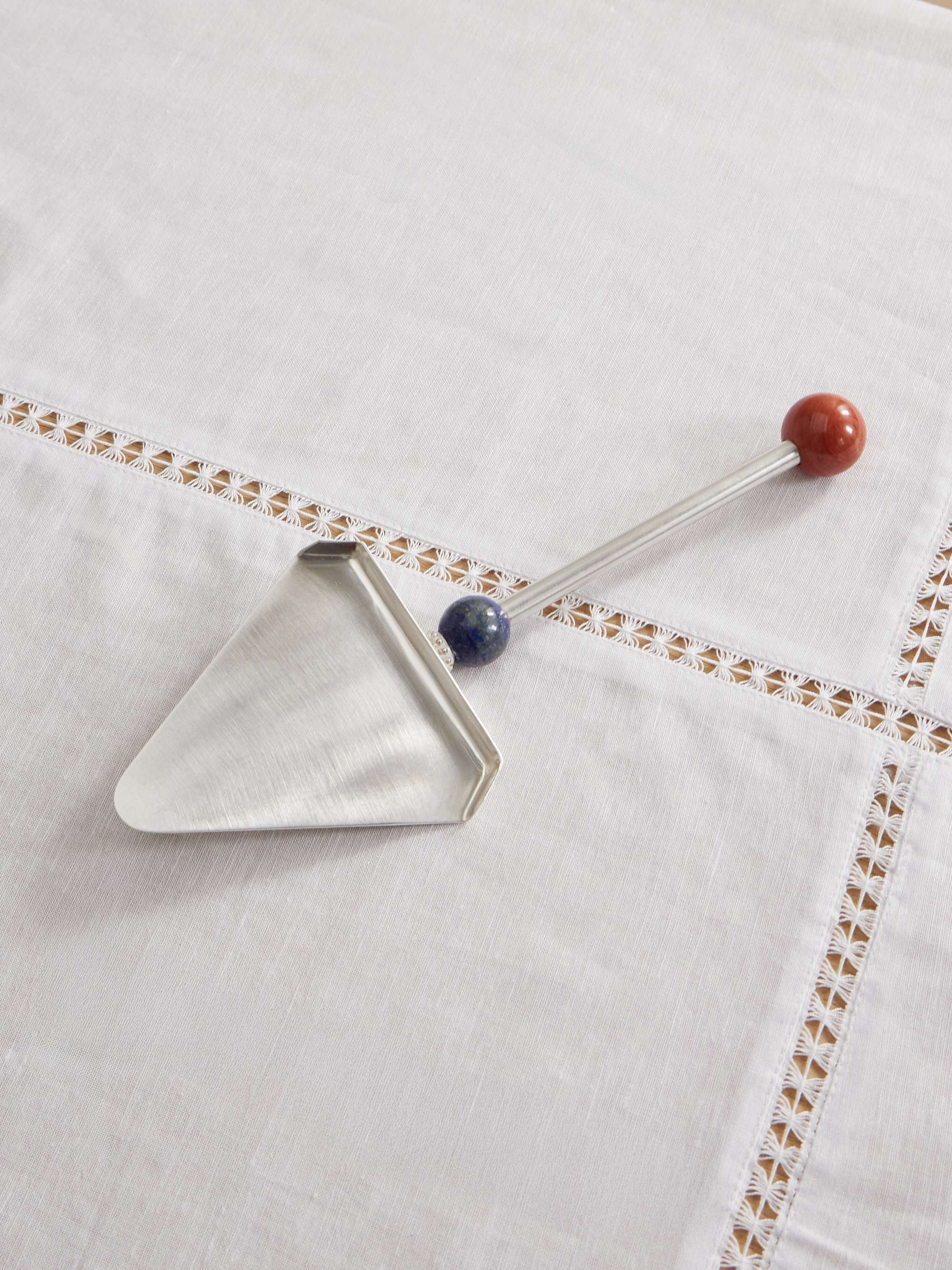 Multi-Stone Silver-Plated Cake Server