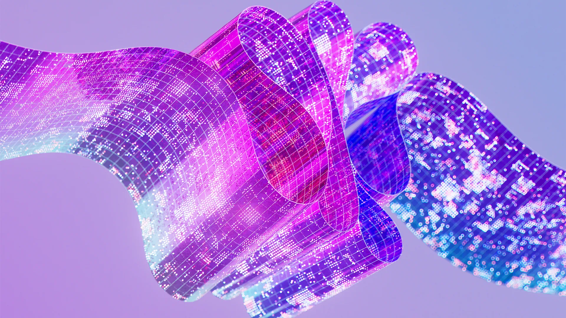 AI data flow concept image showing digital flow of data points.