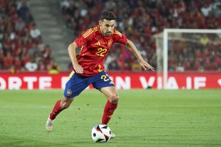 Jesus Navas in action for Spain in a friendly against Northern Ireland ahead of Euro 2024.