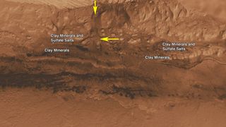 Lower Portion of Mound Inside Gale Crater