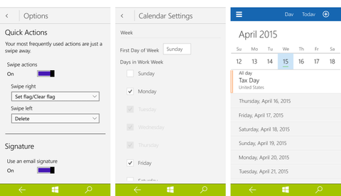 Here are some screenshots from Windows 10 for phone build 10051 ...