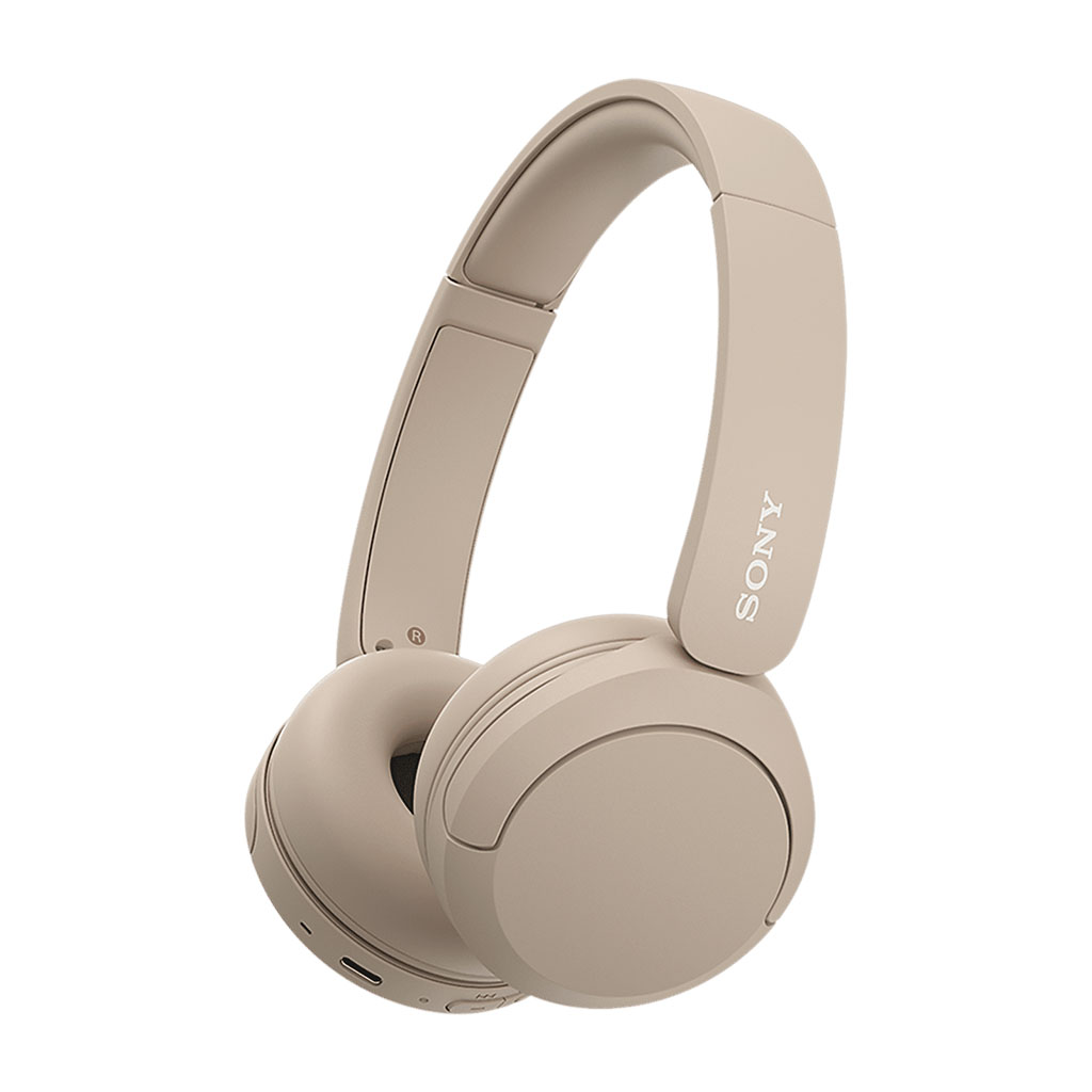Sony WH-CH520 Wireless Bluetooth Headphones in cappuccino color on white background