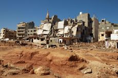 A view of damaged homes after the Mediterranean storm "Daniel" hit Libya's eastern city of Derna