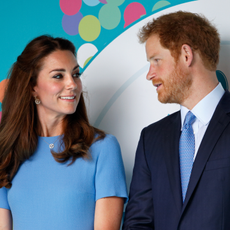 Catherine, Duchess of Cambridge and Prince Harry attend 'The Patron's Lunch' celebrations to mark Queen Elizabeth II's 90th birthday on The Mall on June 12, 2016 in London, England.