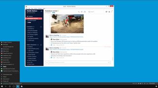 Slack desktop app running through HP Workspace on the Elite x3