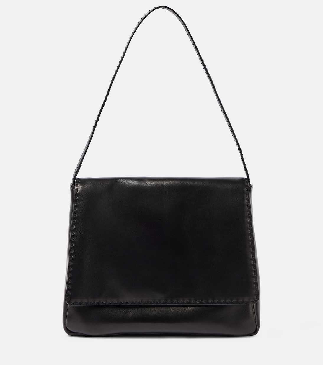 Nuance Leather Shoulder Bag in Black - the Row