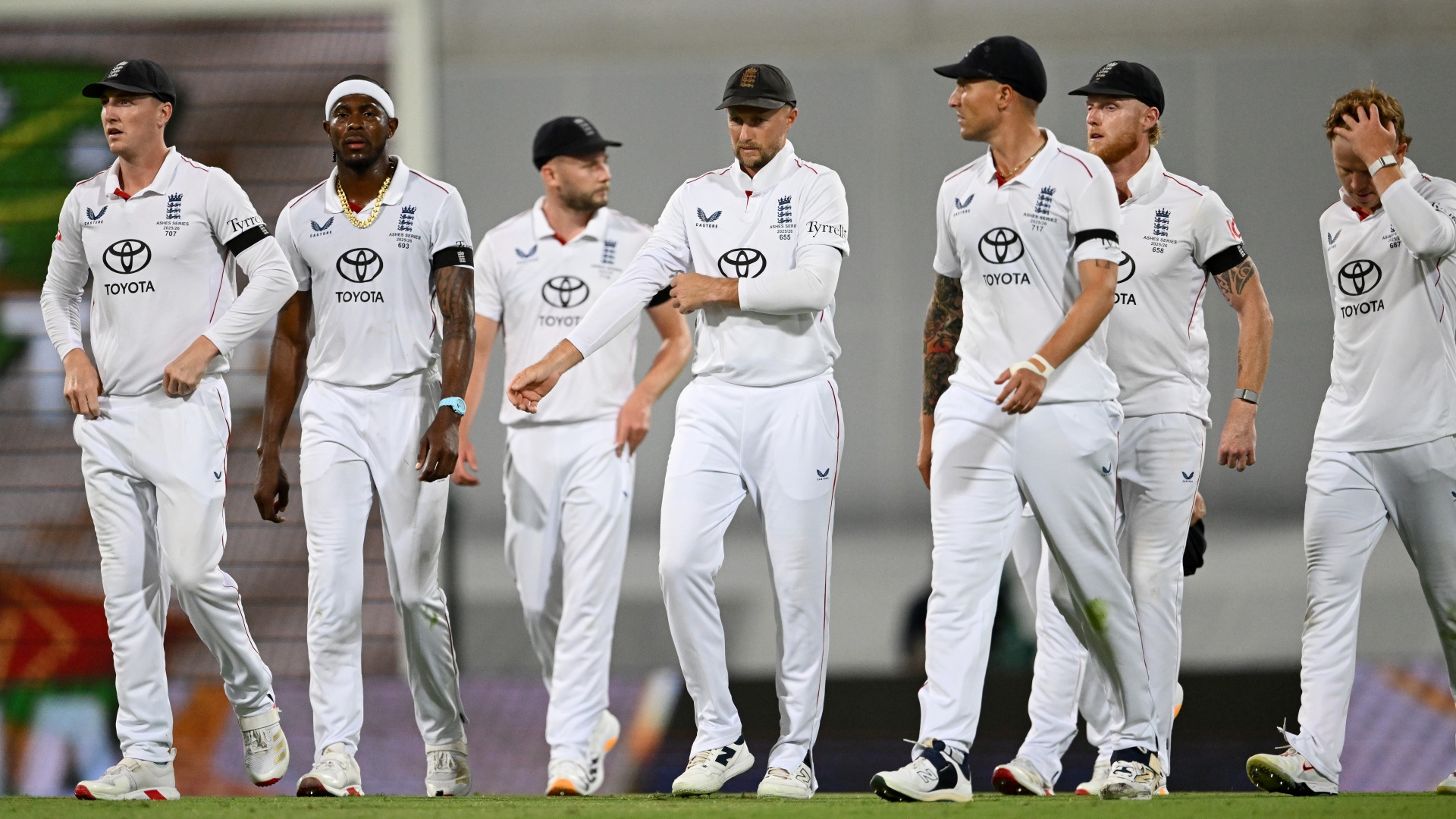 England leave the field after losing The Ashes 2nd Test