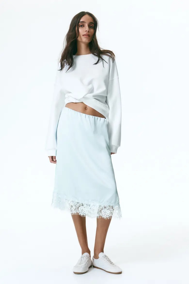 Lace-Trimmed Skirt