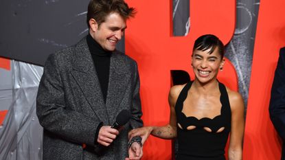 Robert Pattinson and Zoe Kravitz attend a special screening of The Batman at BFI IMAX Waterloo on February 23, 2022 in London, England