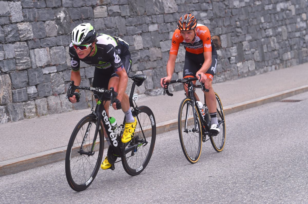 Dimension Data's Ben King tries to get clear