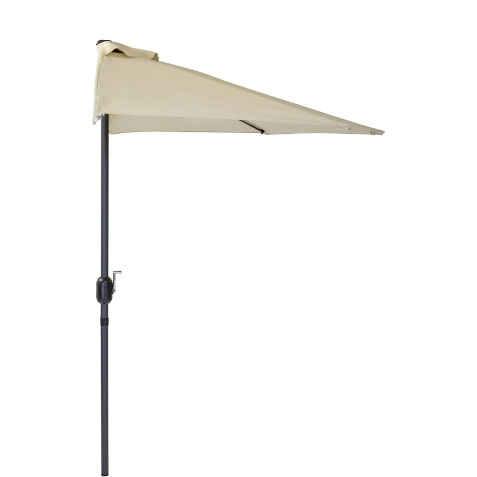 CHARLES BENTLEY Outdoor, Garden, Patio 2.7m Beige Metal Garden Half Balcony Parasol