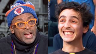 Spike Lee and Timothée Chalamet split image