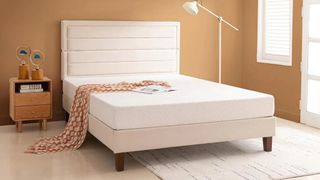 An EGOHOME mattress on a bed in a well-lit room