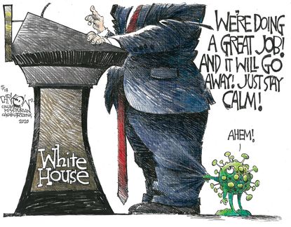 Political Cartoon U.S. Trump coronavirus&nbsp;
