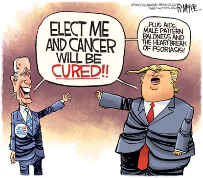 Political Cartoon U.S. Cancer Joe Biden Trump 2020 Election