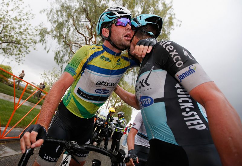 Mark Cavendish and Mark Renshaw celebrate three wins out of five