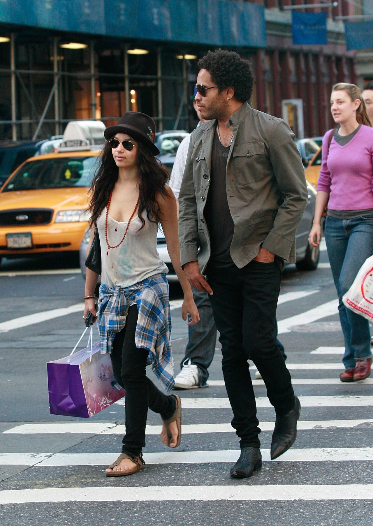 Lenny Kravitz and Zoe Kravitz shopping in SOHO, New York, 2007