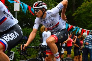 UAE Team Emirates' Jasper Philipsen in the white jersey as best young rider on stage 2 of the 2020 Tour Down Under