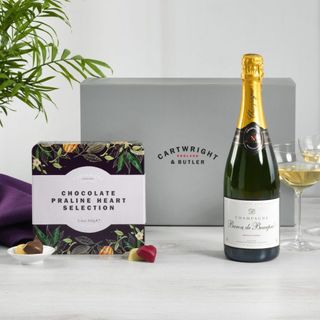 Cartwright & Butler Champagne and Praline Hearts Gift Box