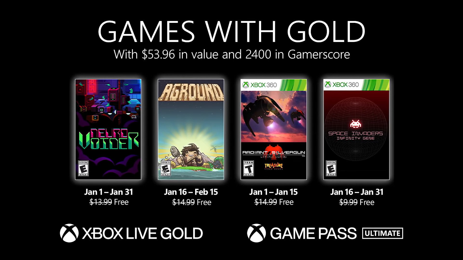 Xbox Announces Final Free Games with Gold Games