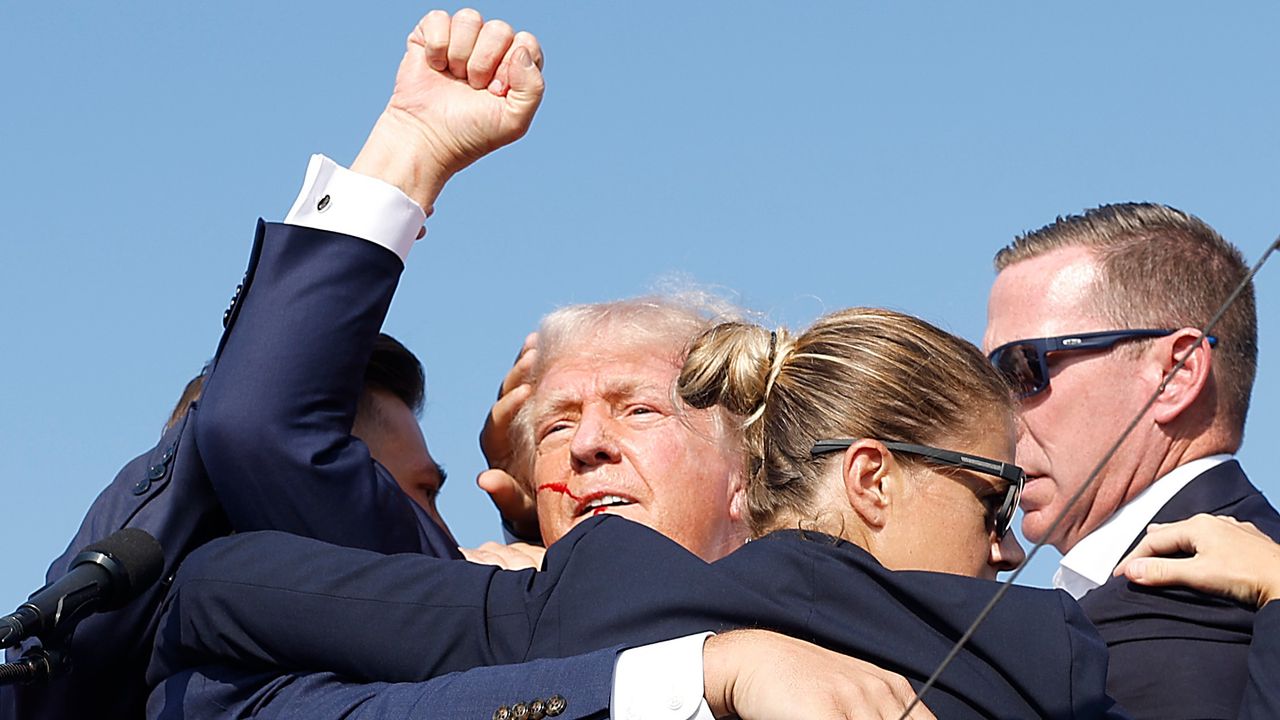 Donald Trump is injured at a rally in Butler, Pennsylvania on 13 July 2024