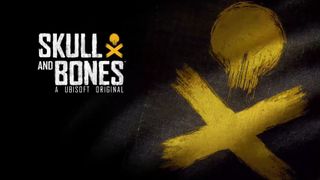 Skull and Bones promotional image showing a yellow skull and crossbones on a black sail