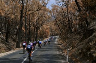 Stage 3 of the Women's Tour Down Under passed through an area hit by recent bush fires