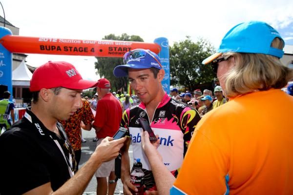 Michael Matthews giving a pre race interview
