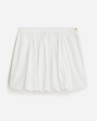 Pre-Order Mini Bubble-Hem Skirt in Cotton Poplin