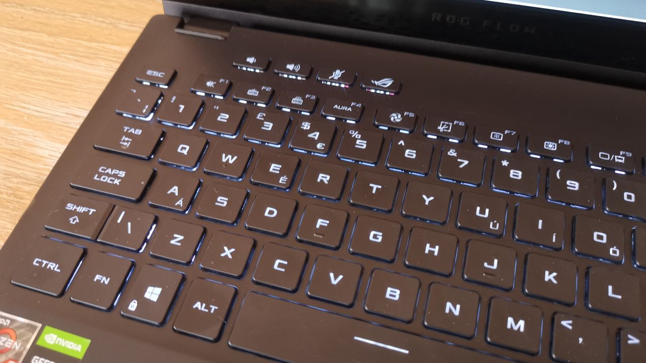 The keyboard on the Asus ROG Flow X13