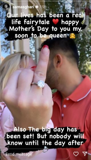 Sam Asghari shares photo to Instagram Stories revealing that wedding date with Britney Spears has been set.