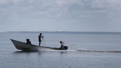ICACOS POINT, TRINIDAD AND TOBAGO - NOVEMBER 06: Fishermen work in the Gulf of Paria, an inlet of the Caribbean Sea, on November 06, 2025, in Icacos Point, Trinidad and Tobago. As the United States military has killed numerous people allegedly running drugs in the Caribbean, local fishermen say they are nervous, and some have altered their fishing routes due to not wanting to be mistaken for a drug boat. Icacos Point is approximately 3 miles from the Venezuela shoreline (seen in the background). (Photo by Joe Raedle/Getty Images)