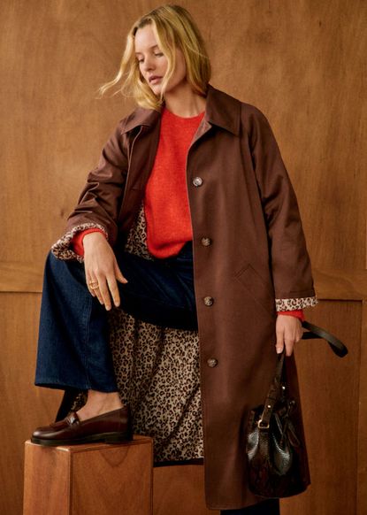 Trench Coat Sézane Clyde Vert Kaki Taille 34 - Neuf Avec étiquettes, Style Coatigan