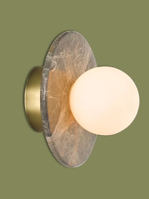 Bowl Marble Wall Light in Bost Grey