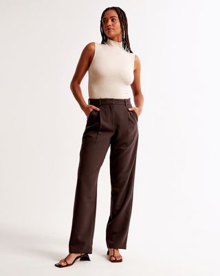 Curve Love A&f Quinn Tailored Straight Pant