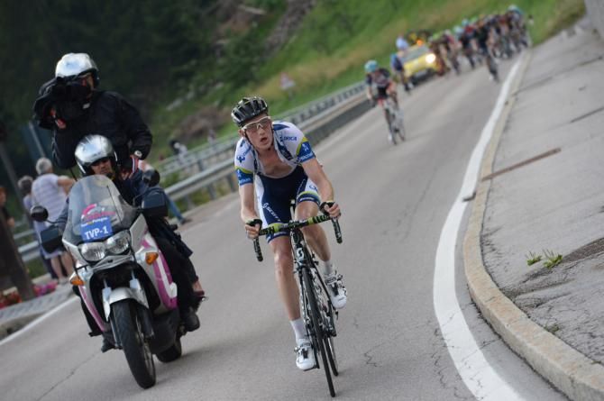 Pieter Weening (Orica-GreenEdge) on the attack in the stage 1 finale