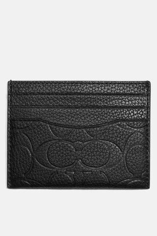 Coach Card Case In Signature Leather