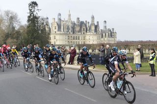 Cyclists pass before the Chateau of Chambord on stage one of the 2015 Paris-Nice